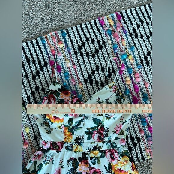 Emerald Sundae Pink Maroon Yellow Linen Blend Fit & Flare Dress Sz 7 Feminine - Picture 10 of 13